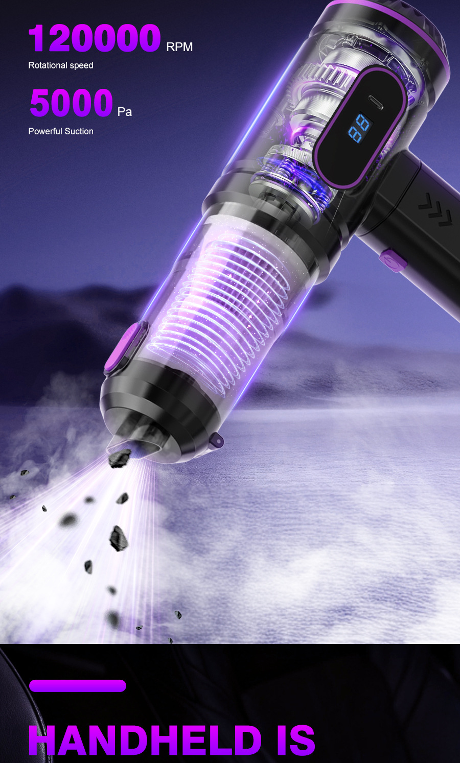 New Wireless Vacuum Cleaner with Blowing and Suction Functions, One-Touch Dust Dumping, Handheld Dust Blower, High-Power Suction, Car Vacuum Cleaner