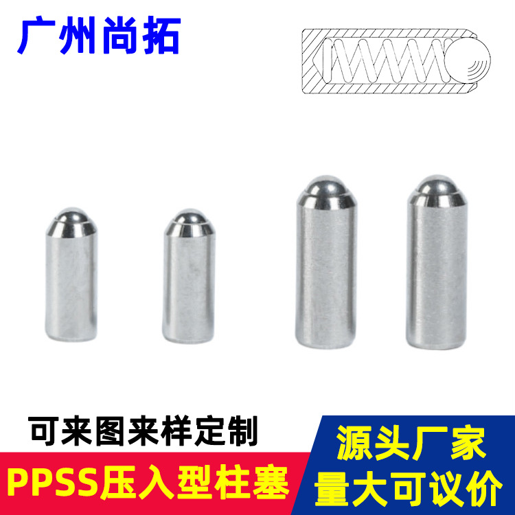 Press-Fit Plunger Stainless Steel Spring Ball Plungers D3-D6