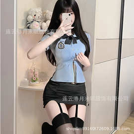 月未眠性感内衣性感女警职业套装角色扮演学生紧身制服诱惑OL教师