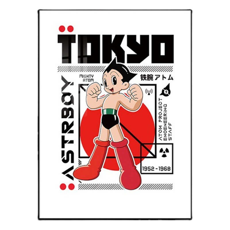 小紅書アトム装飾画寝室机児童室掛け画直播間ネット赤ミルクティー店装飾画