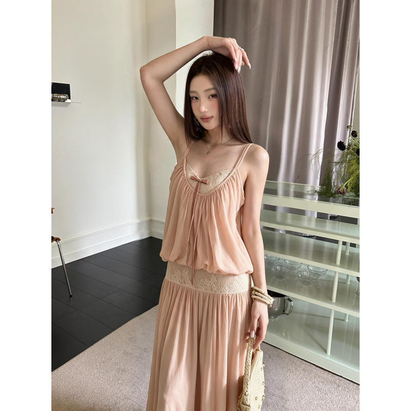 2026 Nanyou High-End Light Luxury Designer Original Cinnamon Nude Pink Camisole Fake Two-Piece Set: Camisole + Skirt 2026 Nanyou High-End Light Luxury Designer Original Cinnamon Nude Pink Camisole Fake Two-Piece Set: Camisole + Skirt