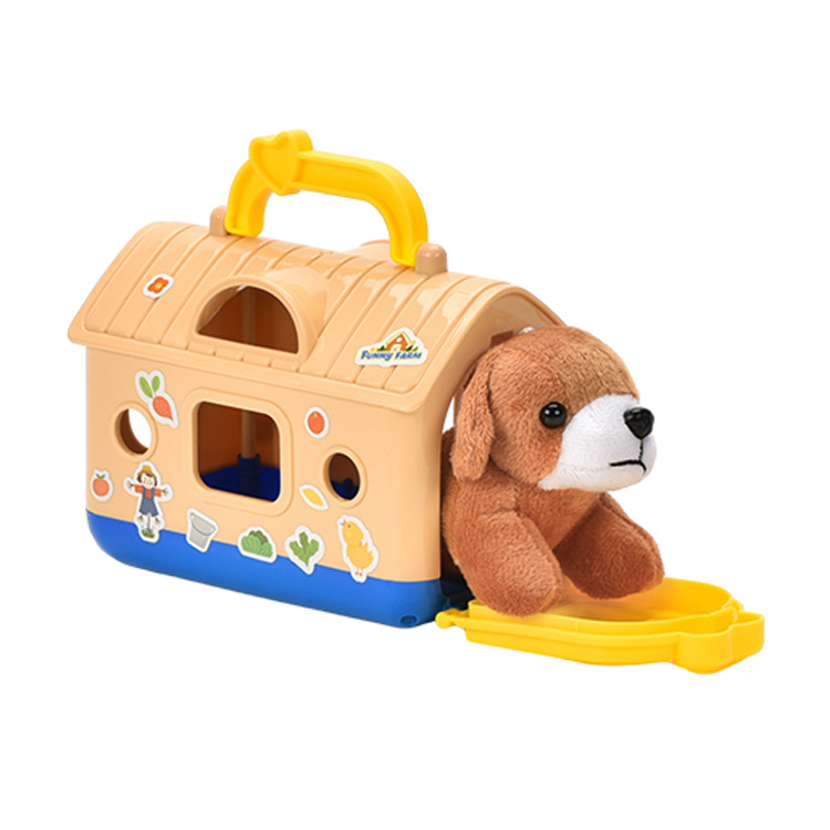 HX221774-plush 강아지 애완 동물 집 (노란 집)