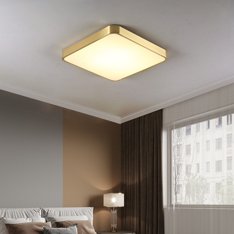Yueying Designer Nordic All-copper Bedroom Ceiling Lamp Post-modern Minimalist Creative Living Room Light Luxury Led Ceiling Lamp