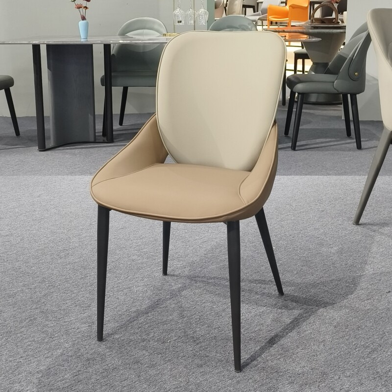 Mesa de comedor silla taburete respaldo silla de comedor de paquete blando doméstico restaurante italiano hotel comercio exterior al por mayor silla de comedor de piel de gato