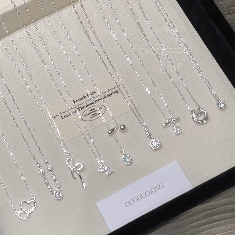 Elegant Heart Shape Butterfly Bow Knot Alloy Cable Chain Snake Chain Pendant Necklaces Wholesale