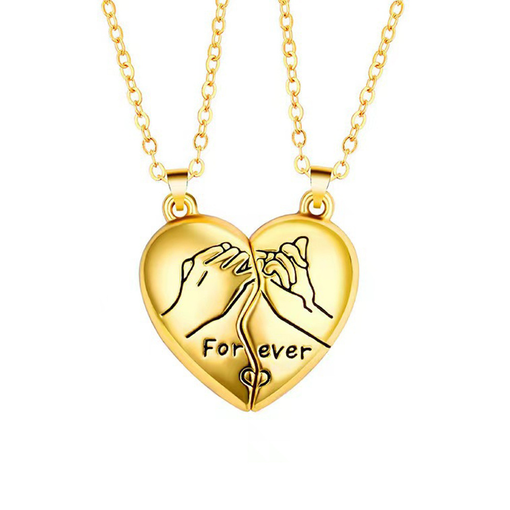 Sweet Heart Shape Alloy Plating Couple Pendant Necklace display picture 8