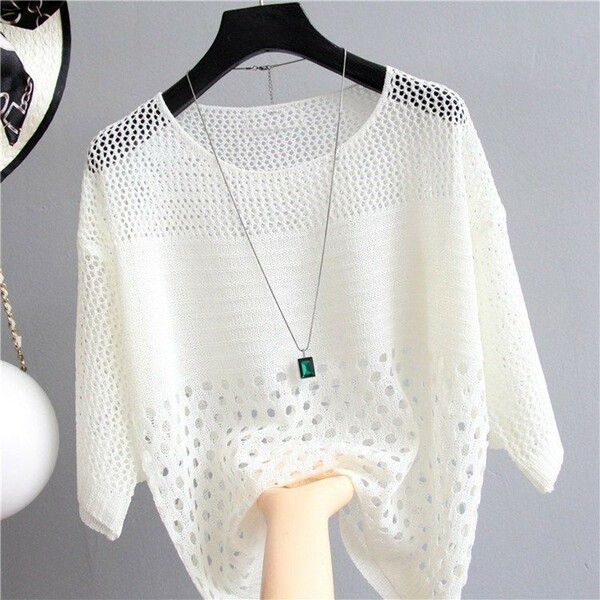 fashionable knitted summer sweater