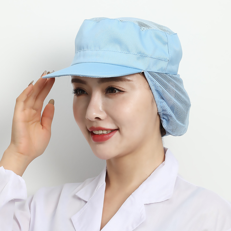 Sombrero de taller de fábrica, sombrero de red a prueba de polvo, sombrero de trabajo especial para fábricas de alimentos, sombrero respirado para hombres y mujeres, sombrero de cabello anti-caída para comidas