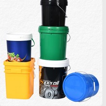 工厂加工1L-18L塑料桶膜内贴胶水桶PP润滑脂桶带手提密封盖涂料桶