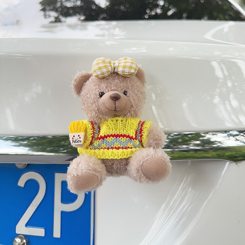 Colgante de cola de automóvil lindo peluche oso muñeca muñeca baúl de automóvil decoración de decoración de motocicleta eléctrica