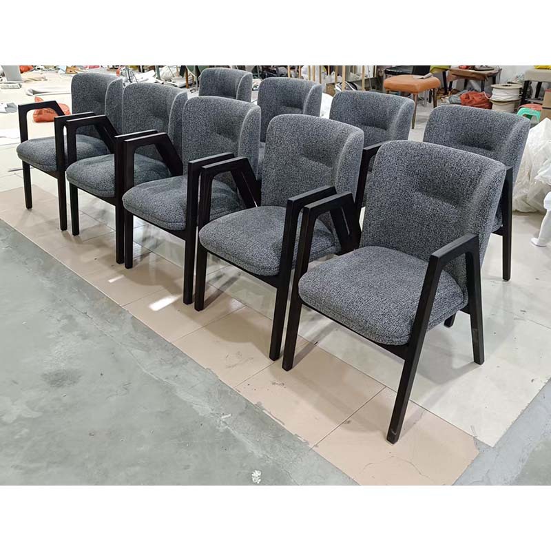 Solid Wood Soft Bag Leisure Chair with Armrests Hotel Guest Room Business Backrest Book Chair Cafe Milk Tea Shop Solid Wood Chair