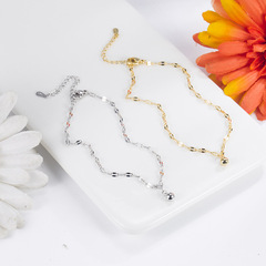 Rounded bead lip chain ankle chain minimalist fashion niche design 2022 new trendy light luxury women's summer ankle chain jewelry