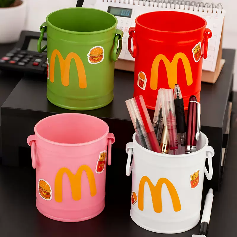 个性创意笔筒麦当当摆件学生桌面文具收纳办公室化妆刷笔筒大容量