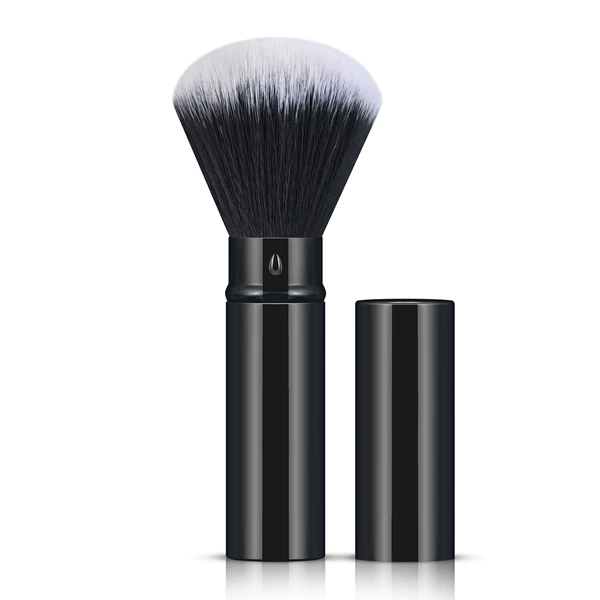 Black retractable brush - black background and white peak hair 12*2.3cm