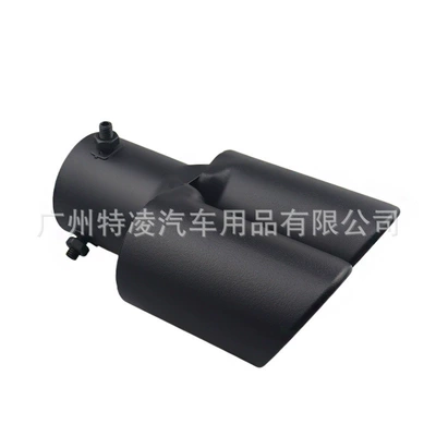Exhaust pipe Angled Exhaust Pipe Stainless Steel - double-slanted-mouth-straight-black