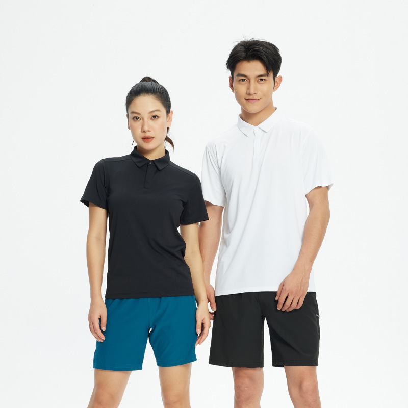 LULU new quick-drying Sports tennis polo shirt golf lightweight breathable short-sleeved top men and women cross-border wholesale