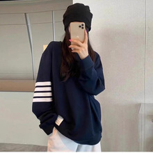 tb卫裤色织四杠修身纯棉休闲裤春秋男女套头卫衣套装修身显瘦