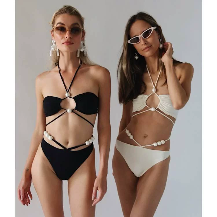 Sexy swimwear from pearl, split beach decorations, European style