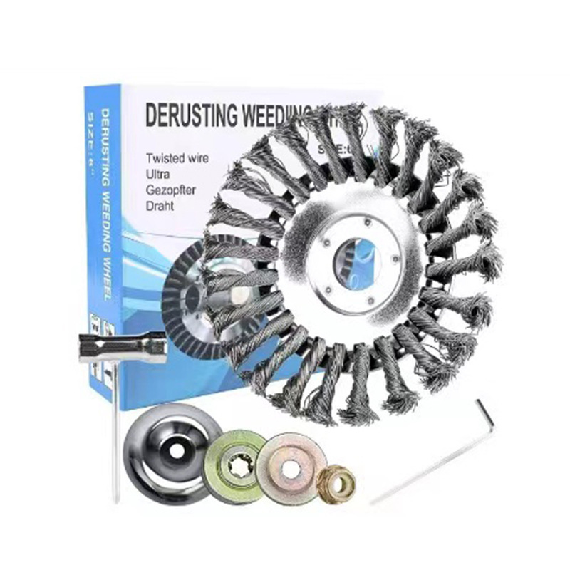 Nueve caballos de apoyo cortacésped de rueda de acero de apoyo cortacésped de acero eliminación de óxido de deshierbe placa