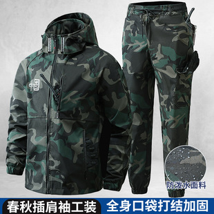 Spring and Autumn Army Fan Wear-resistant suit Thickened Multi-pocket Breathable Tear-resistant Tooling Auto Repair Factory Workshop Training Clothing