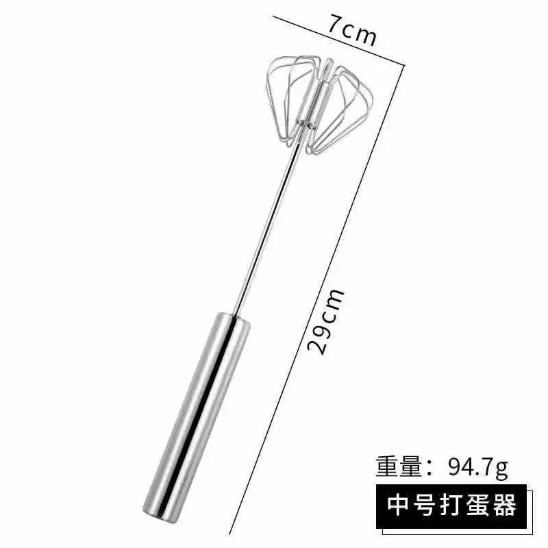 Batidor de huevos semiautomático de acero inoxidable para el hogar prensa giratoria batidor de huevos manual crema de huevo herramienta de eliminación manual