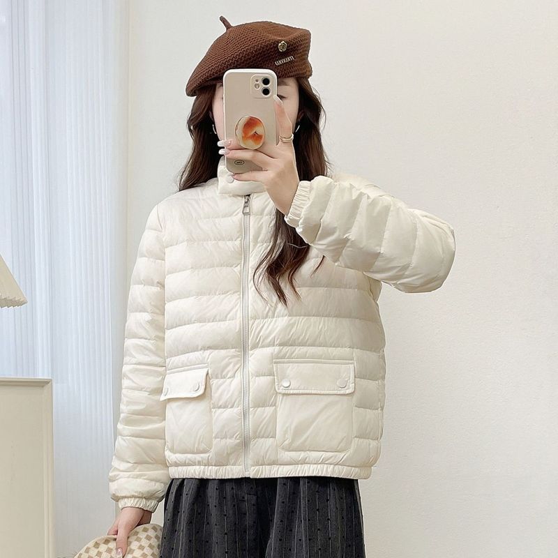 秋冬2025年新款轻薄羽绒服女立领短款显瘦小个子90白鸭绒保暖外套|undefined