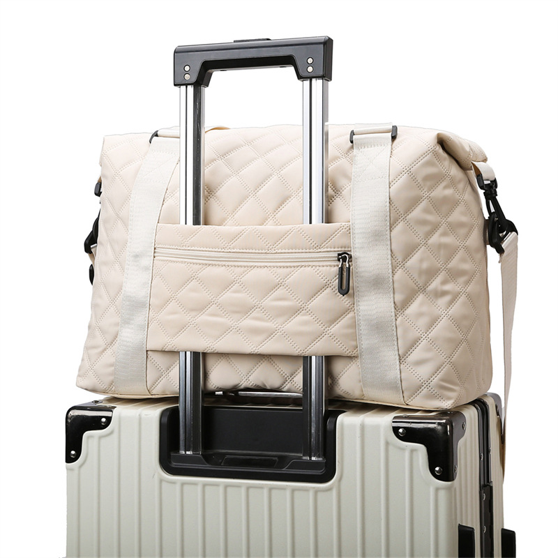 Bolsa de equipaje de viaje de rombo transfronterizo bolsa de fitness crossbody de estilo coreano ligero para mujer bolsa de almacenamiento de viaje de gran capacidad de alto grado