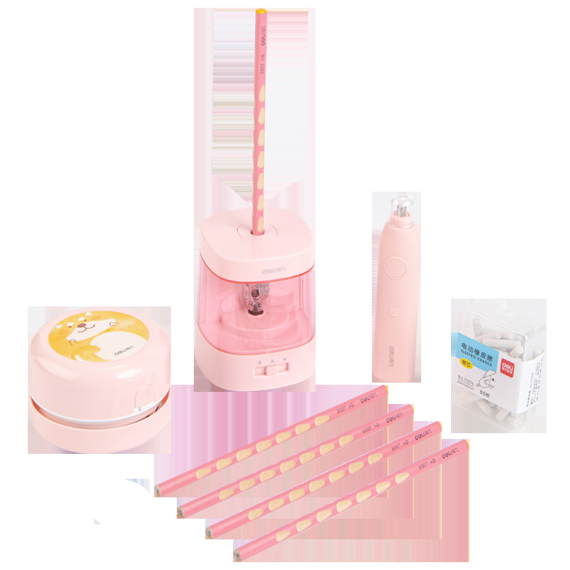 Deli Electric Stationery Set Regalo de cumpleaños para niñas Caja de regalo del día del niño Paquete de regalo de apertura Escuela primaria