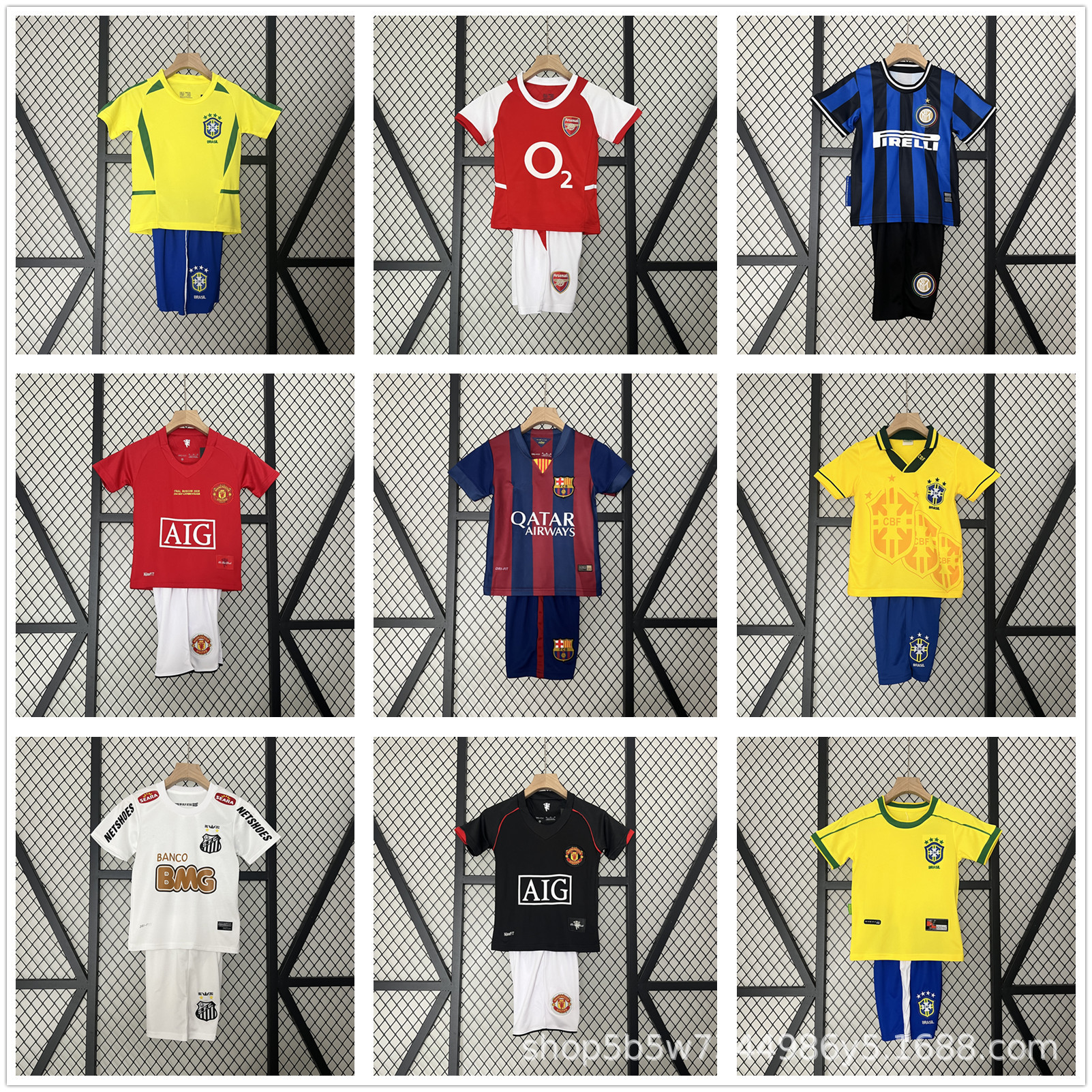 AC Brasil Alemania Real Madrid Camiseta de campo Ropa para niños Camiseta de fútbol Camiseta retro Traje de manga corta para niños