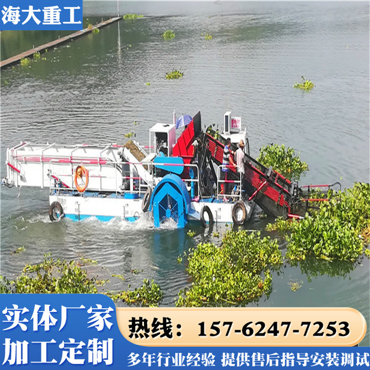 供应水中漂浮海草收集船 打捞河沟水草设备 江苏小型捞草机船