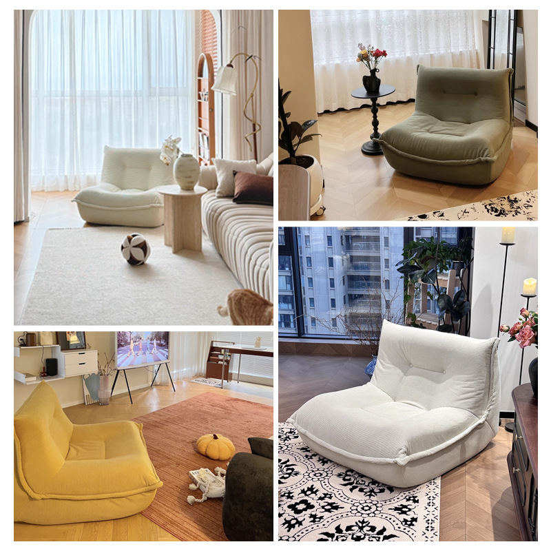 Sofá perezoso de pequeño balcón Amazon vacío sofá esponja de compresión tatami dormitorio sofá silla individual
