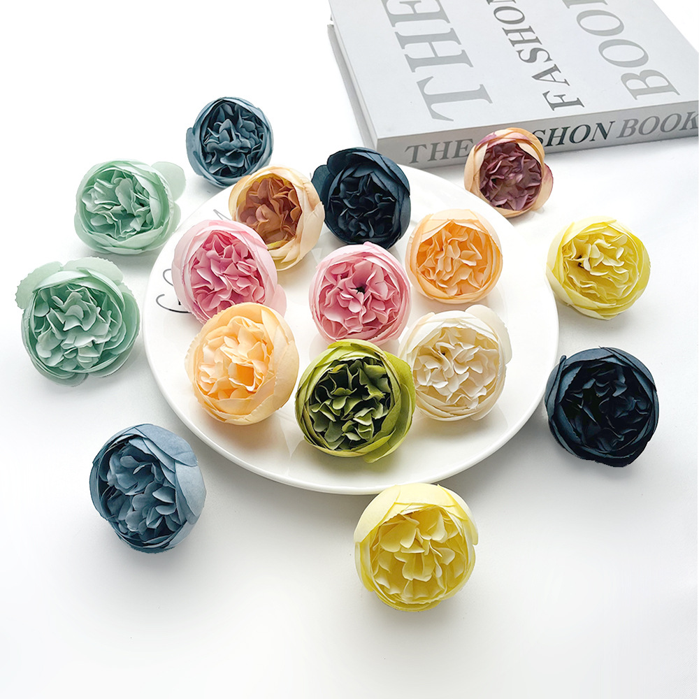 欧式仿真花朵元宝牡丹花头 复古茶苞diy手工花材材料 家居装饰品