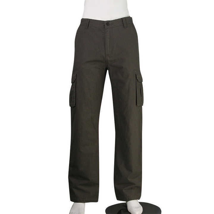 Factory Custom-Made Hot-Selling Wholesale Oem Pure Cotton Men's Tactical Pants with Side Flat Practical Pockets Cargo Pants