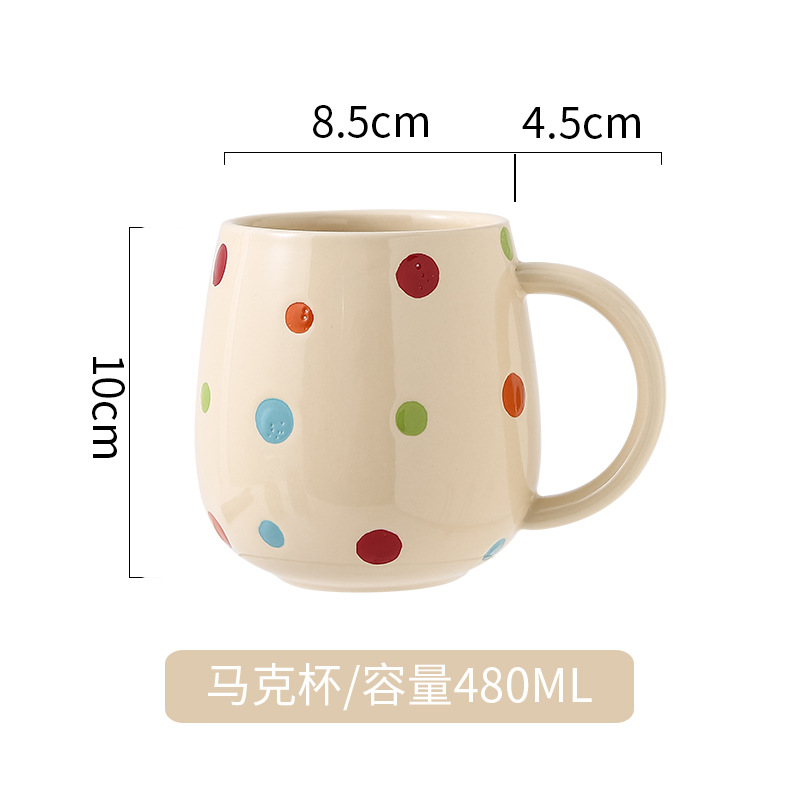 Hermosas tazas de Navidad pintadas a mano creativas lindas tazas de cerámica esmaltadas con tazas de dibujos animados de color con cucharas tazas de desayuno