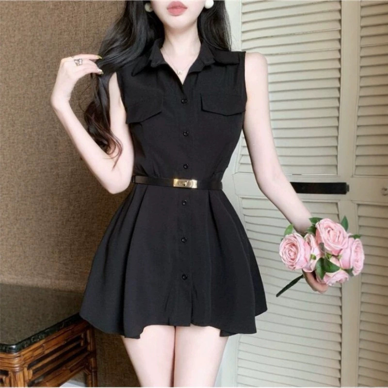 Elegant Sleeveless Dress for Women, Summer 2026 New Style, Trendy Hot Item This Year, Age-Reducing and Slimming Polo Shirt Dress