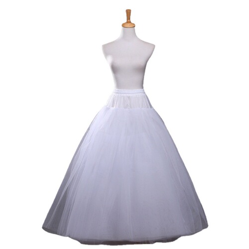 Amazon A-line hem elastic waist floor-length wedding dress bustle 4-layer hard mesh boneless large hem petticoat wholesale