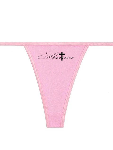 Amazon nueva impresión de letras americanas de estilo europeo y americano sexy bikini de mujer thongs cintura baja al por mayor