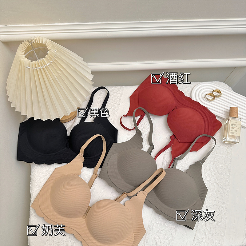 Meteor Valley S2 Women's Lingerie for Small Busts, Push-Up Bra That Gathers Side Breasts and Prevents Sagging, Wireless Bra That Enhances Appearance