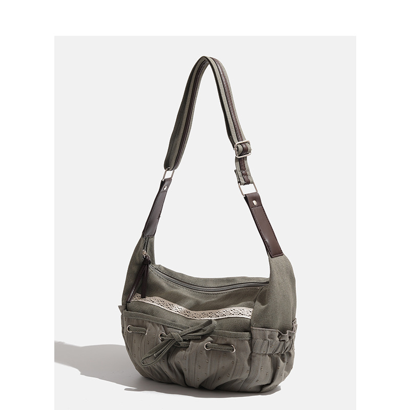 2024 어깨 크로스 바디 새로운 한국 레트로 예술적 게으른 스타일 대용량 토트 백 통근 가방 도매