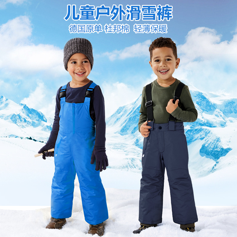 2023 Kidsren's Ski Pants Outdoor Sports One-Piece Suspender Ski Suit Warm and Cotton Windproof and Waterproof Ski Equipment