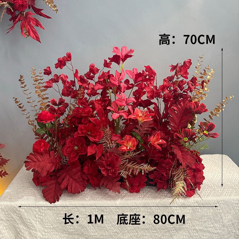 升级大尺寸订婚仿真花排花仿真绢花成品装饰尤加利花排台路婚礼|undefined