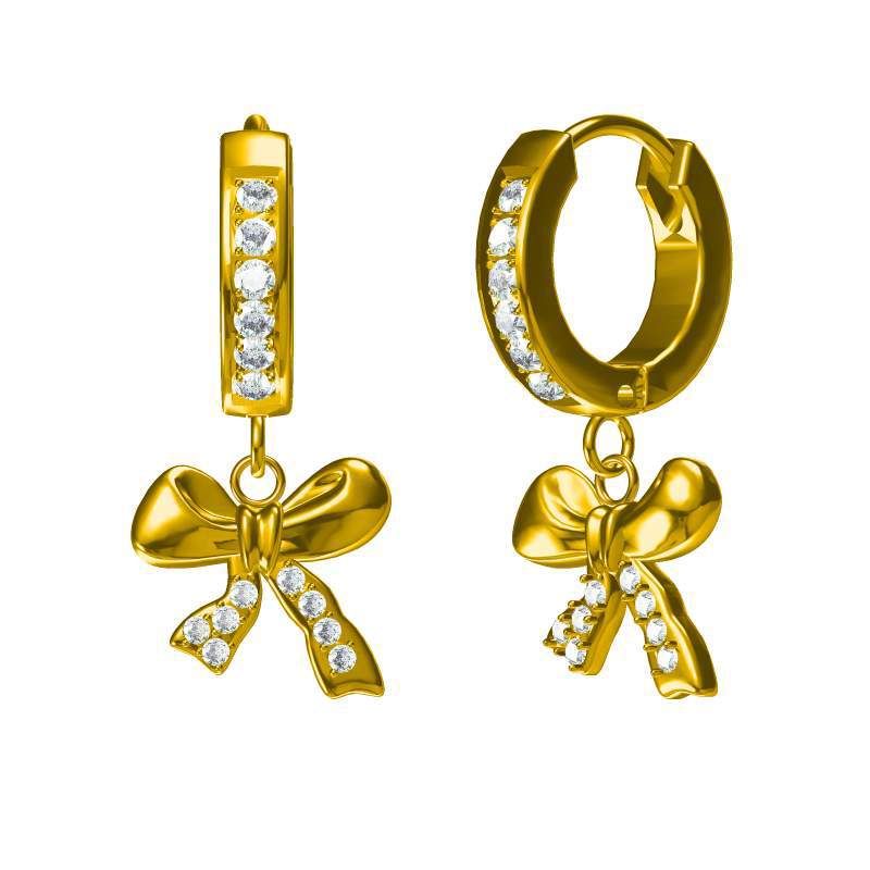 티타늄 스틸 골드 귀걸이 E0166G