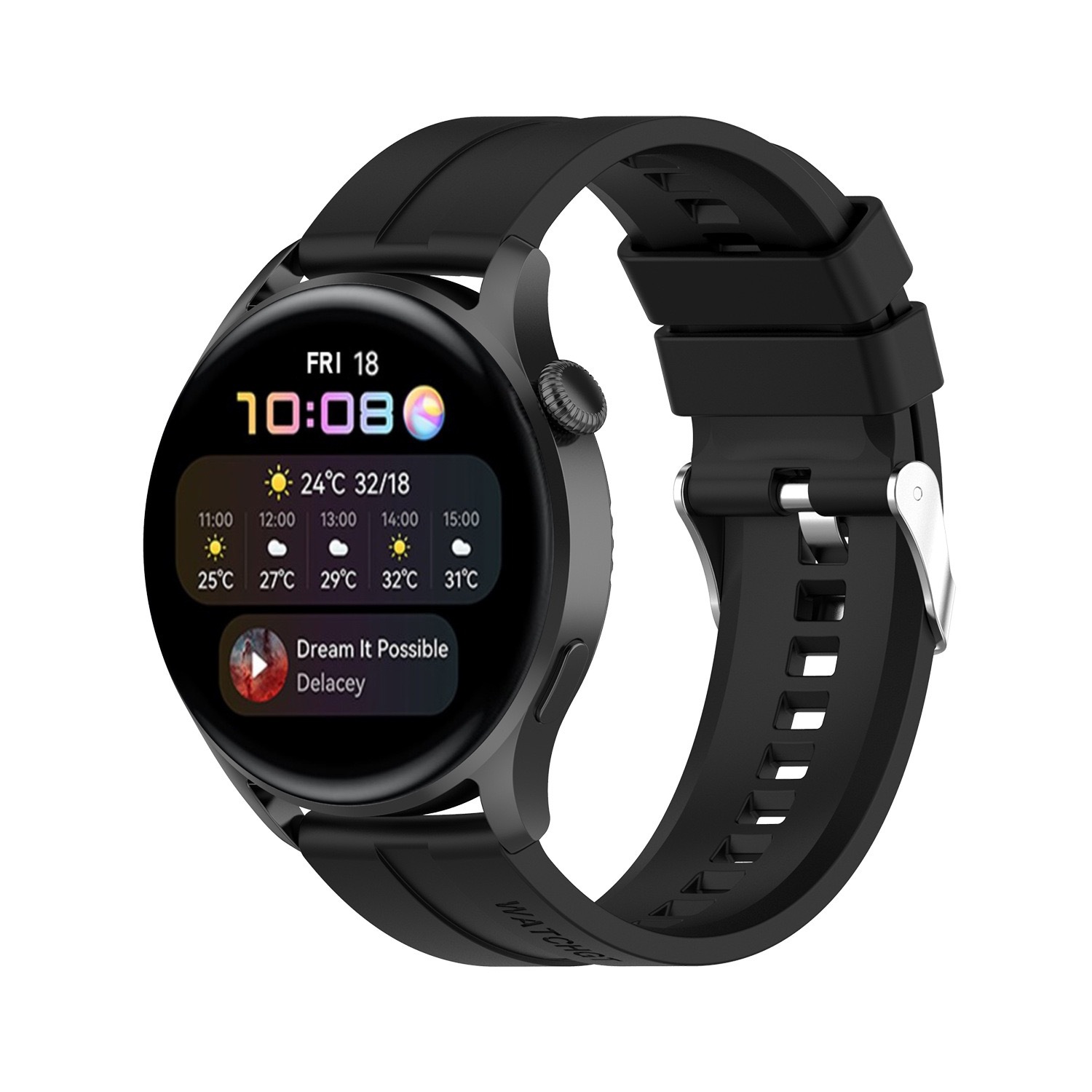 Suitable for Huawei Watch gt2 silicone strap, sporty couple style flat-head strap, universal gt3 watch strap undefined