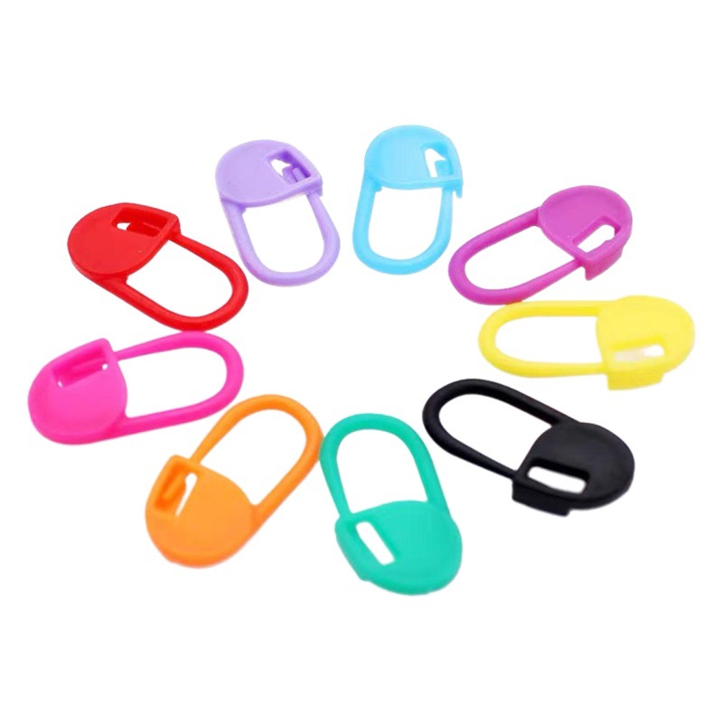 Plástico de punto pequeña hebilla tejida hecha a mano bricolaje marca hebilla lana suéter herramienta posicionamiento hebilla