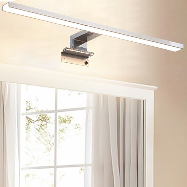 Luz frontal para espejo con tira de aluminio a presión, impermeable, antivaho, para baño, tocador, gabinete de espejo, luz de maquillaje.