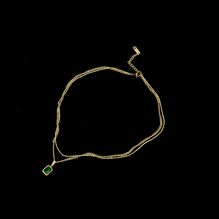 Fashion Geometric Stainless Steel Plating Zircon Pendant Necklace 1 Piece