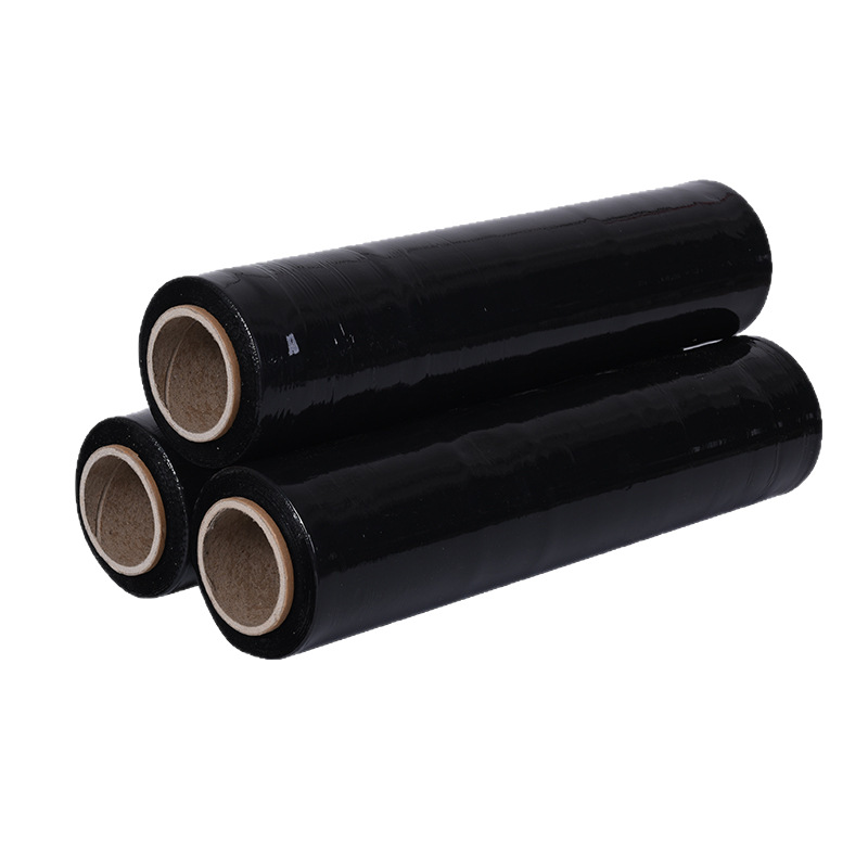 Película estirable industrial de 50cm de ancho, película adhesiva, película estirable, película de embalaje, película protectora de plástico, bandeja de embalaje negra