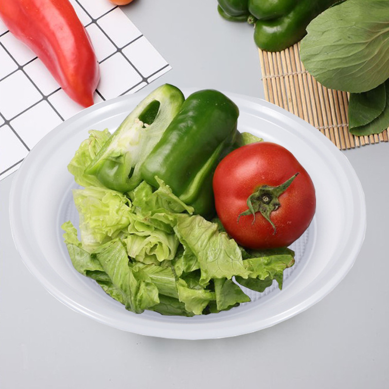 Disposable Plastic Plate Outdoor Barbecue Dinner Plate 7 Inch 9 Inch Fruit Plate Round Plate Party Tableware Wholesale