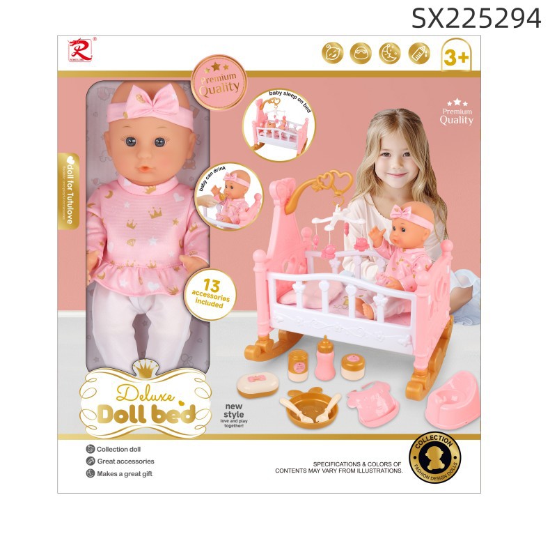 12inch Dolls with Hammock, Walker, Dining Chair, Bathtub, Clothes Frame and Accessories