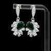 Zirconium, earrings, quality fashionable silver needle, flowered, wholesale